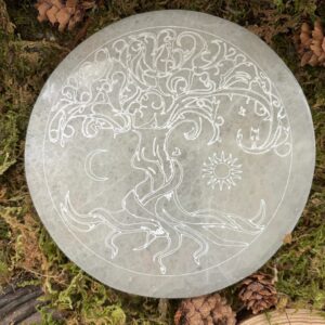 Grande plaque de rechargement en Sélénite “Arbre de Vie”