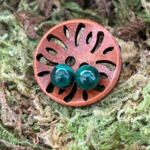 Boucles d’oreilles Malachite, Argent S925