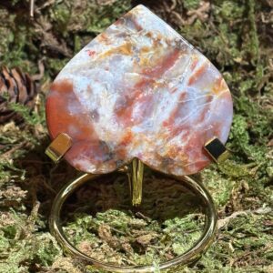 Cœur, Agate Indienne + Support 