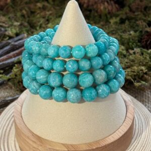 Bracelet Amazonite – perles rondes (8 ou 10 mm)