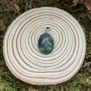 Pendentif Agate Mousse, Argent S925