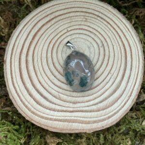 Pendentif Agate Mousse, Argent S925