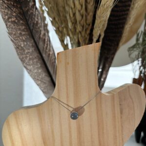 Pendentif Aigue-Marine + Chaîne Argent S925 Ajustable