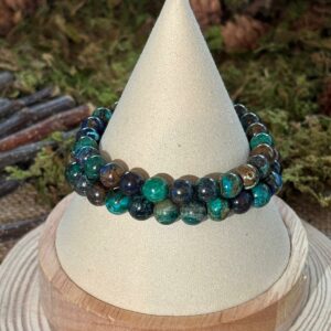 Bracelet Azurite – perles rondes (7,5 mm)