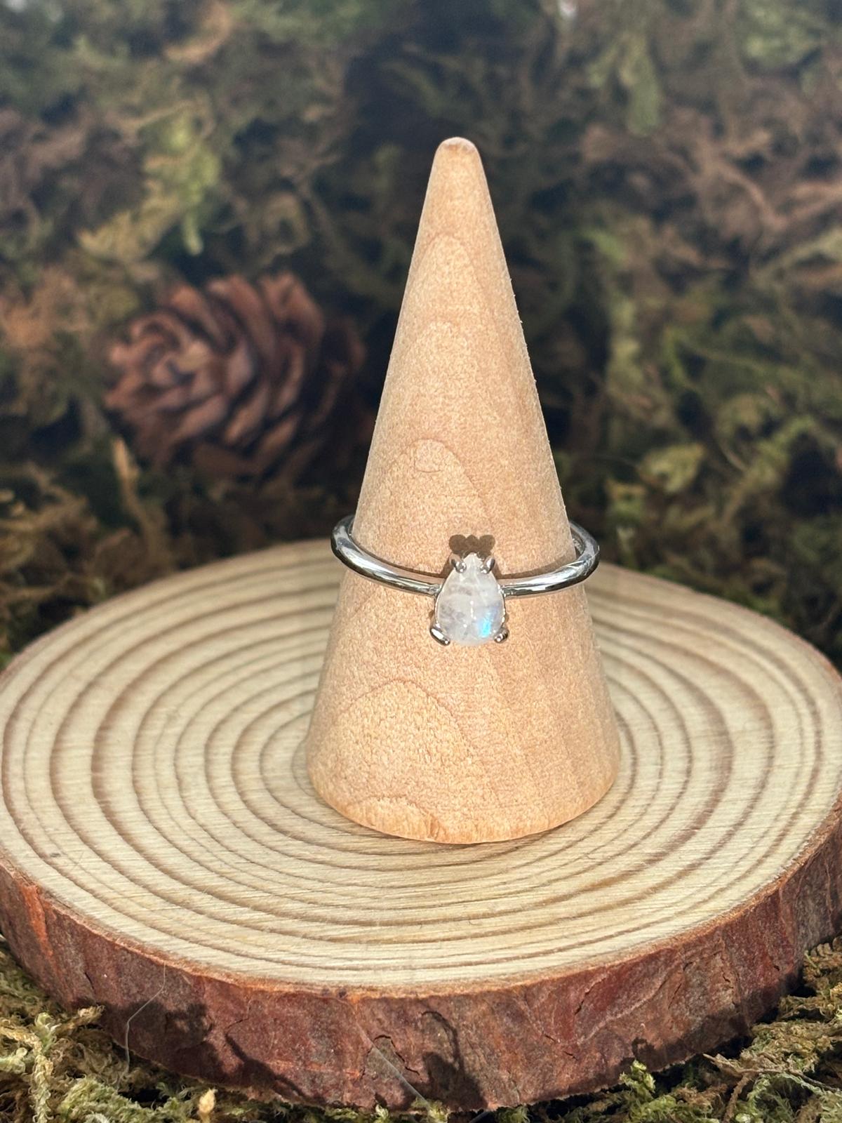 bague pierre de lune - argent S925 1