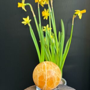 Sphère Calcite Orange + Support