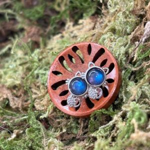 Boucles d'oreilles Chat - Labradorite, Argent S925