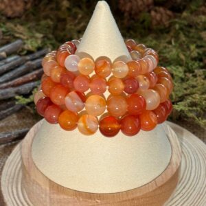 Bracelet Cornaline – perles rondes (8 ou 10 mm)