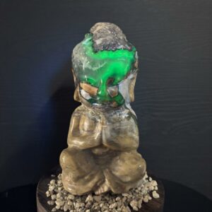 Buddha Agate Volcanique & Crâne Druzy, Réactif aux UV