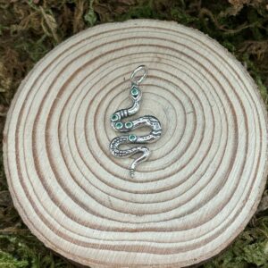Pendentif Serpent, Diopside, Argent S925