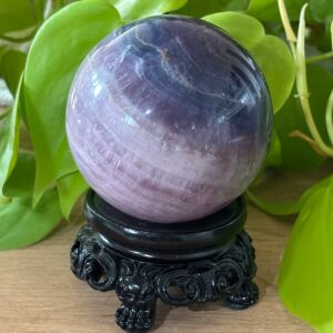 Sphère Fluorine Violette & Bleue + Support