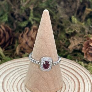 Bague Grenat Violet, Argent S925