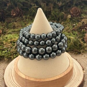 Bracelet Hématite – perles rondes (8 ou 10 mm)