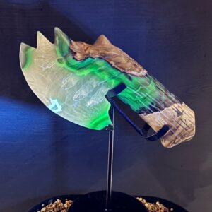Hache Agate Volcanique, Réactive aux UV + Support