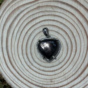 Pendentif Coeur Hypersthène , Argent S925