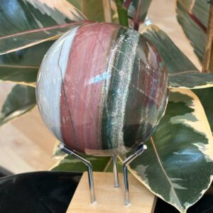 Sphère Jaspe Océan + Support