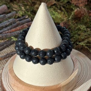 Bracelet Pierre de Lave – perles rondes (8 mm)