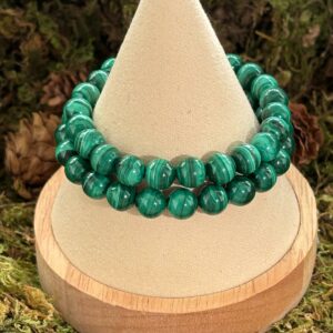 Bracelet Malachite – perles rondes (8 mm)
