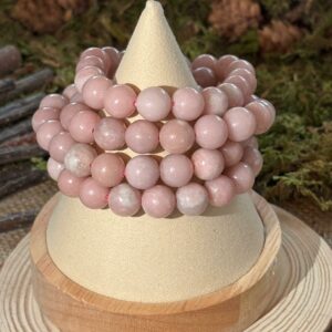 Bracelet Opale Rose – perles rondes (10 mm)
