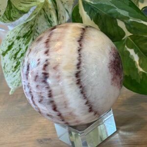 Sphère Calcite Tricolore (Pork Stone) + Support
