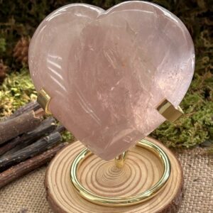 Coeur Quartz Rose + Support
