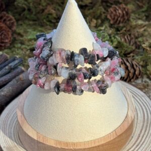 Bracelet Rhodonite & Quartz – perles baroques (chips)