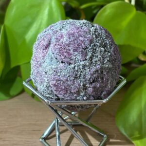 Sphère Tourmaline Prune Brute + Support