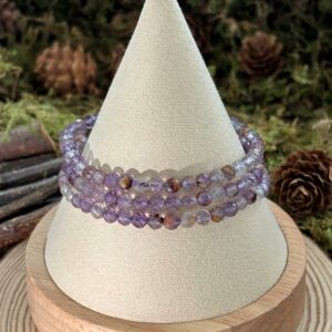 Bracelet Améthyste Jardin – perles rondes facettées (4 mm)
