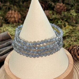 Bracelet Labradorite  – perles rondes facettées (4 mm)