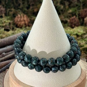Bracelet Séraphinite – perles rondes (8 mm)