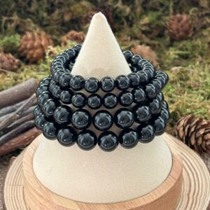 Bracelet Tourmaline Noire – perles rondes (8 ou 10 mm)