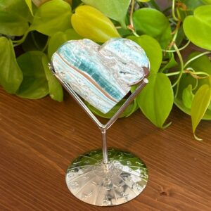 Coeur en Hémimorphite + support