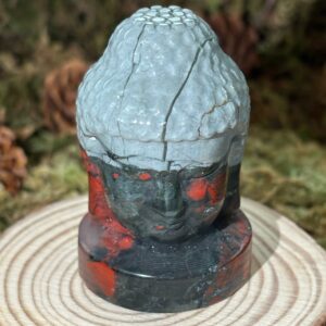 Tête de Bouddha, Jaspe Héliotrope (Jaspe Sanguin/ African Blood)