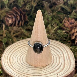 Bague Obsidienne Dorée, Argent S925