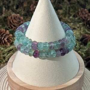 Bracelet Fluorine – perles rondes plates (8 mm)