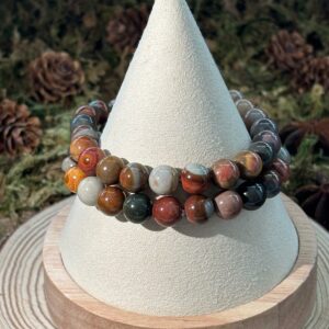 Bracelet Jaspe Polychrome (Jaspe Impérial) – perles rondes (8 mm)