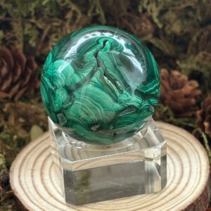 Sphère Malachite + Support