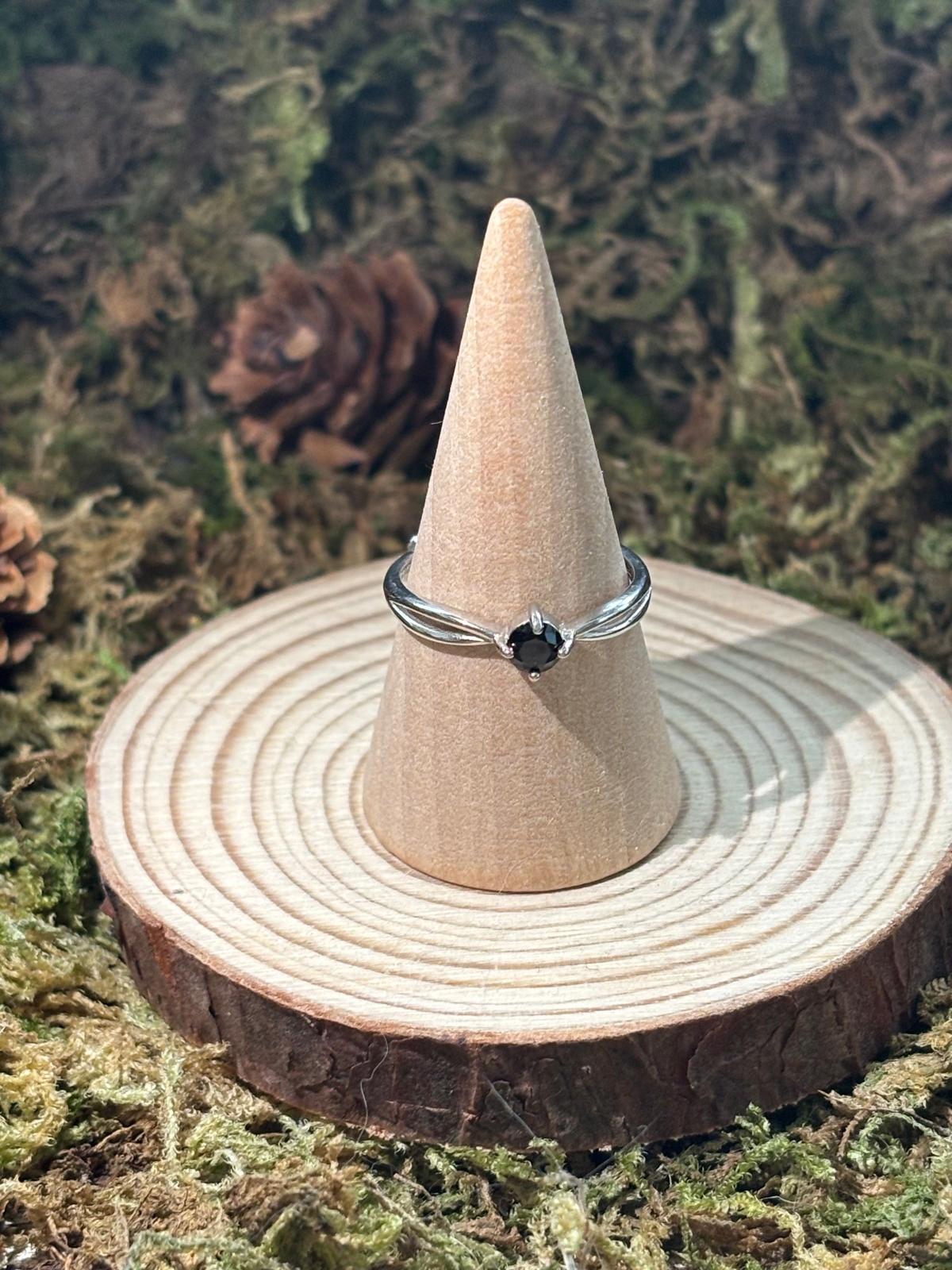 Bague Spinelle Noire, Argent S925 1