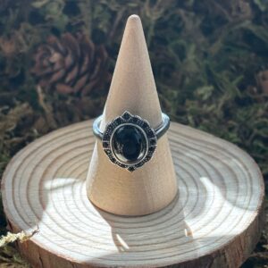 Bague Tourmaline & Spinelle Noire, Argent S925