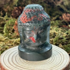 Tête de Bouddha, Jaspe Héliotrope (Jaspe Sanguin/ African Blood)