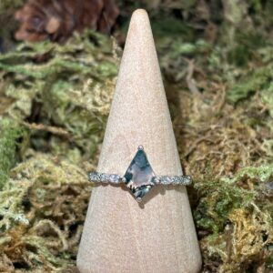 Bague Agate Mousse, Argent S925