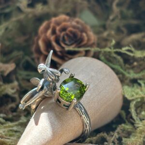 Bague Péridot, Argent S925 (Fée Clochette)