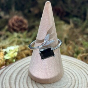 Bague Spinelle Noire, Argent S925 (Sirène)