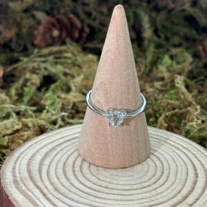 Bague Cristal de Roche, Argent S925 (petit Coeur)