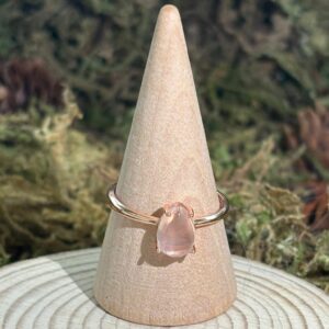 Bague Quartz Rose, Argent S925 Rose Gold (Goutte)