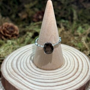 Bague Quartz Fumé, Argent S925