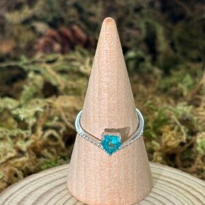 Bague Topaze Bleue Suisse, Argent S925 (Coeur)
