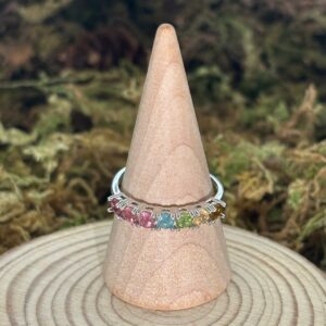 Bague Tourmalines multicolores, Argent 925
