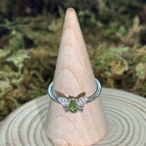 Bague Tourmaline verte (Verdélite), Argent S925 (Papillon)