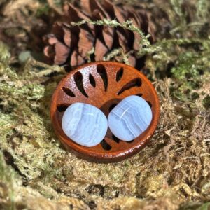 Boucles d'oreilles Agate Blue Lace (Agate Dentelle Bleue), Argent S925